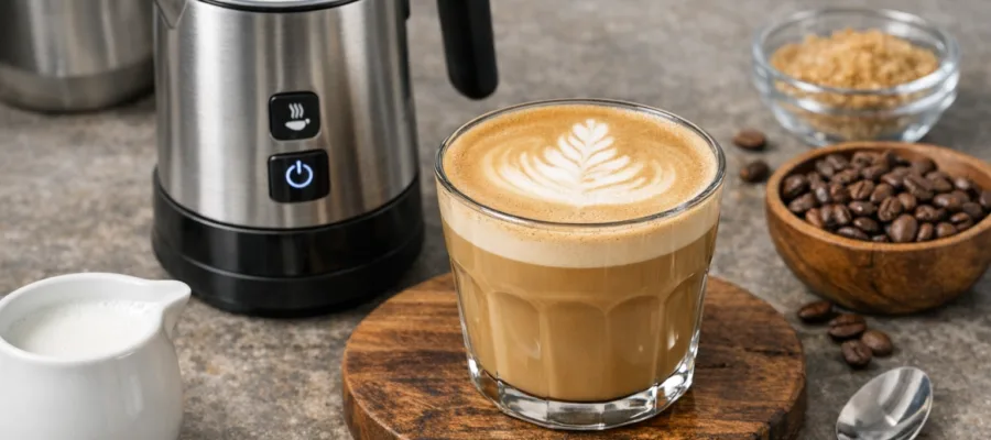 Flat White mit Milchaufschaeumer: cremiges Rezept