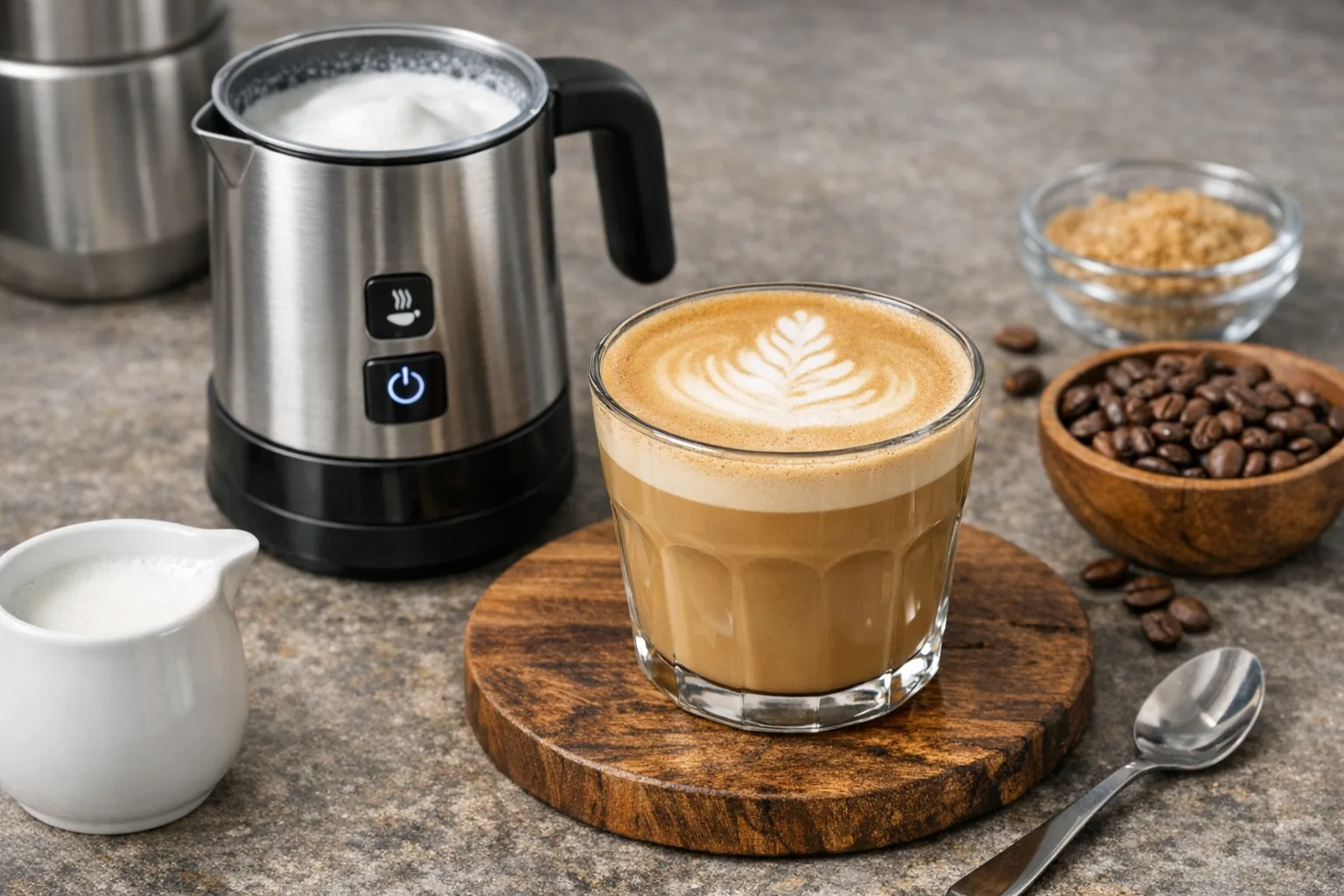 Flat White mit Milchaufschaeumer: cremiges Rezept